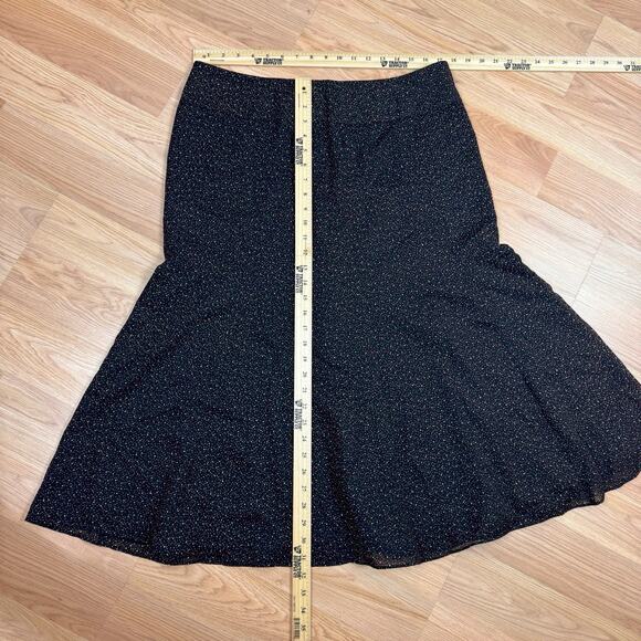 Studio by Liz Claiborne Petite 16 Skirt Polka Dot Black Red Brown Fall Flared - Picture 2 of 4